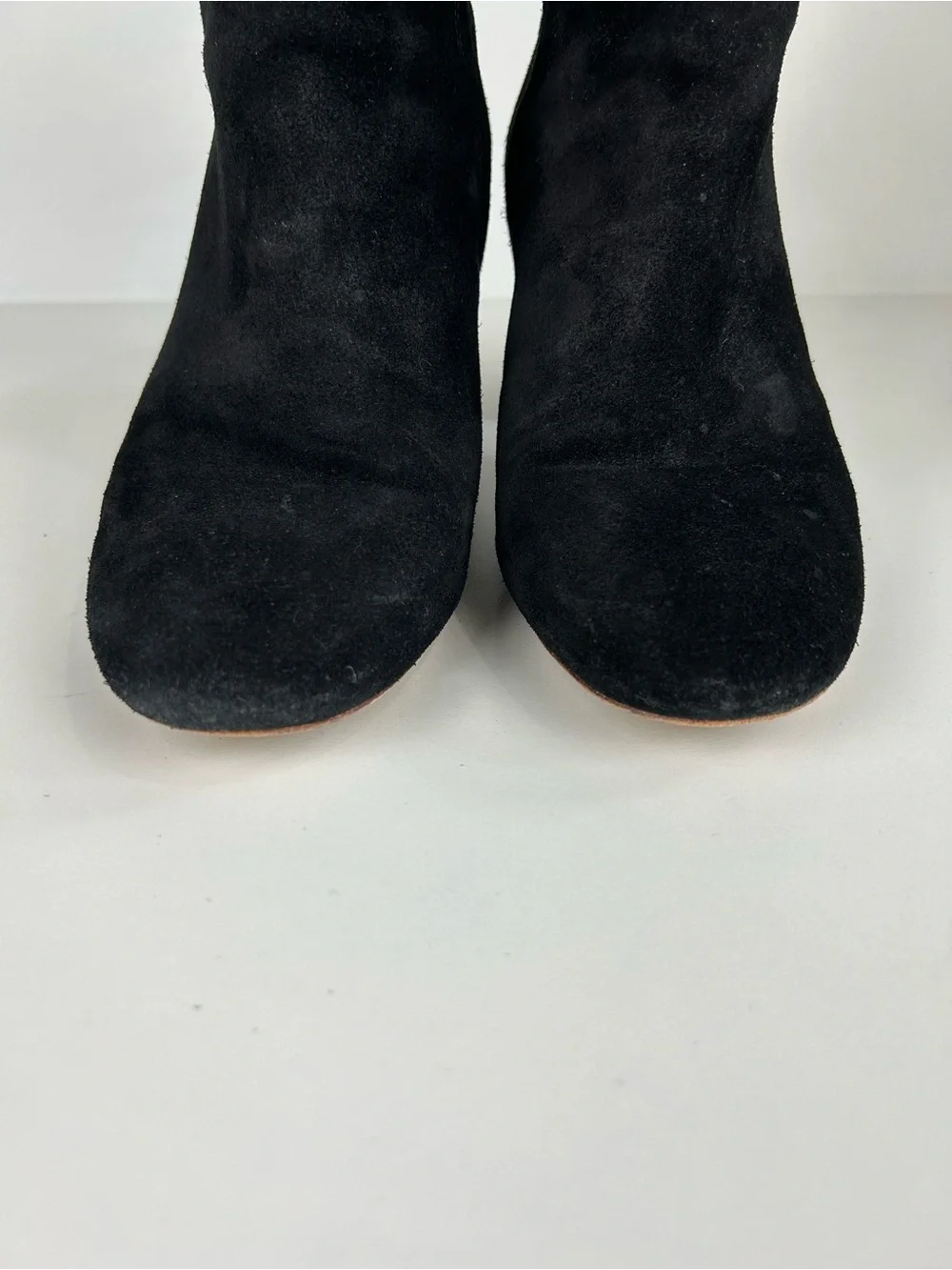 Tory Burch Brooke Black Suede Ankle Boots with Wood Block Heel Size 10